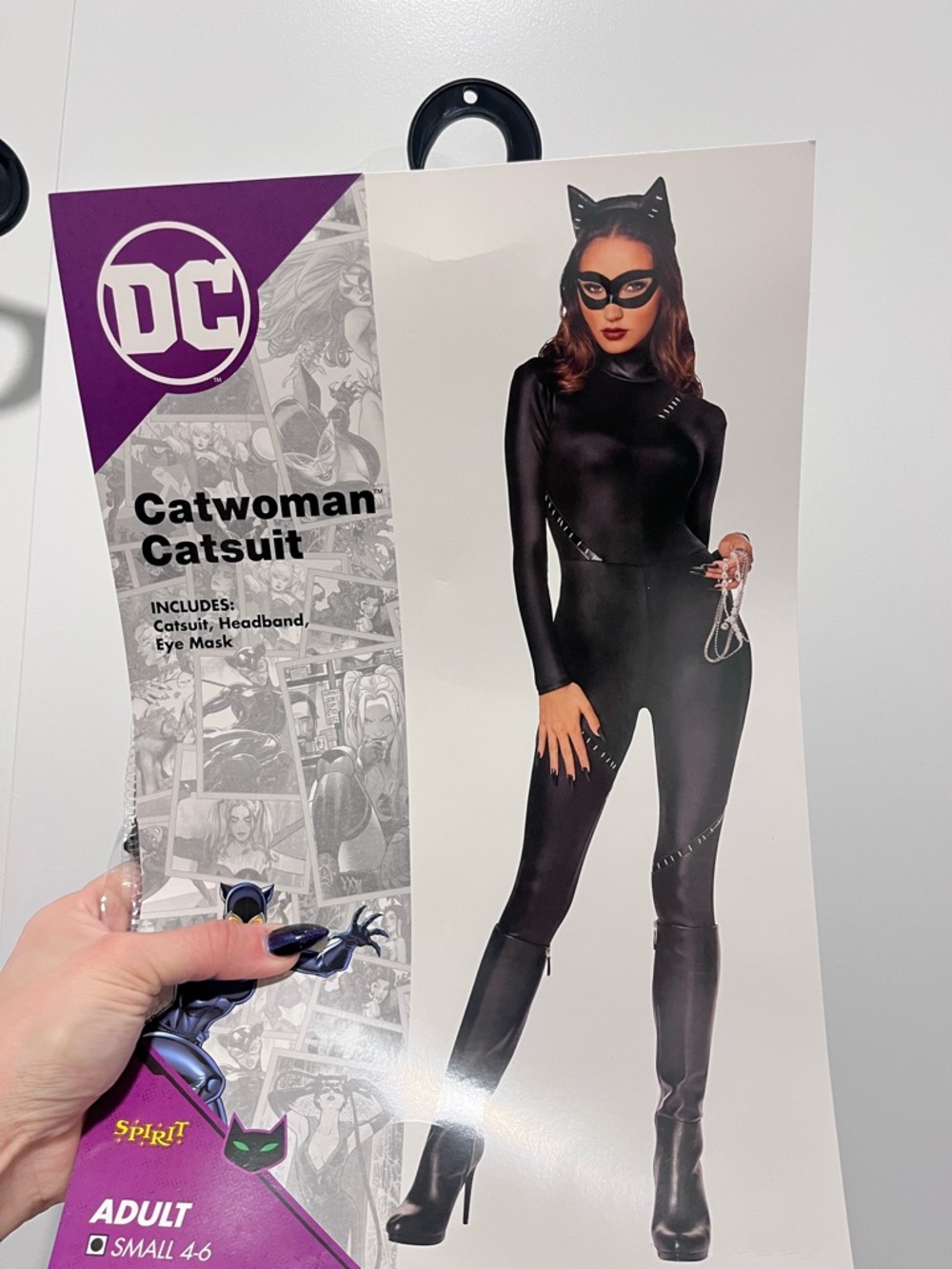 DC Catwoman Sleek Black Catsuit with Mask and Headband